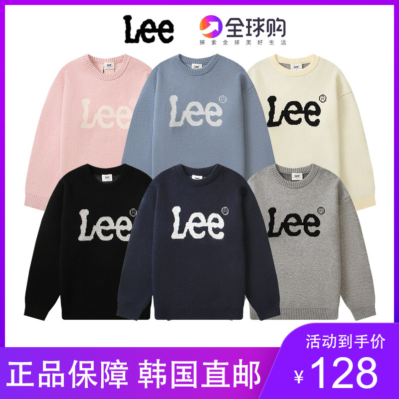 South Korean lee sweater new classic letter male and female lovers macaron sleeve head warm knit blouses-Taobao