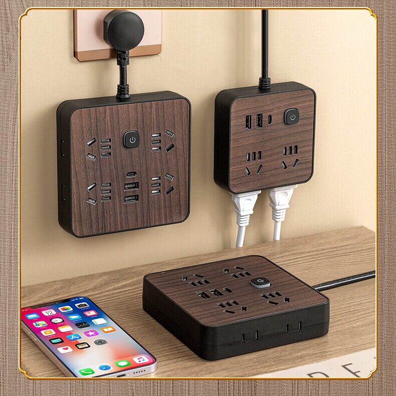 British Hoinvaet All-Copper Wood Grain Multifunctional Socket Desktop Power Strip with USB Charging Power Strip British Hoinvaet All-Copper Wood Grain Multifunctional Socket Desktop Power Strip with USB Charging Power Strip