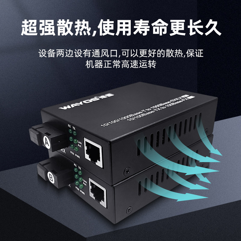 Wayos Weimeng 100m/1000m Single-Mode Single-Fiber Sc Optical Transceiver Fiber Optic Transceiver Photoelectric Converter Ab End Optical-To-Electrical 25-60Km Long-Distance Transmission Network Monitoring