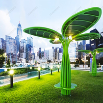 Large stainless steel tree sculpture customized abstract metal iron shape creative leaves flowers garden square landscape