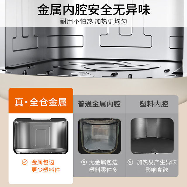 Joyoung Air Fryer with Visible Window, No Need to Turn the Food, Long Strip Pot, Multifunctional 5.5L Large Capacity Steaming and Baking All-In-One Appliance for Home Use