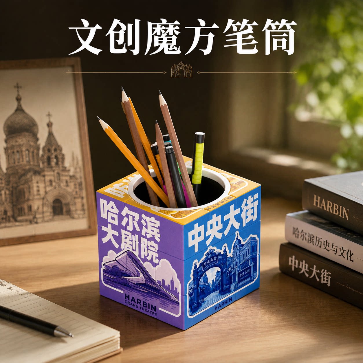 Cultural and creative personalized picture custom pen holder