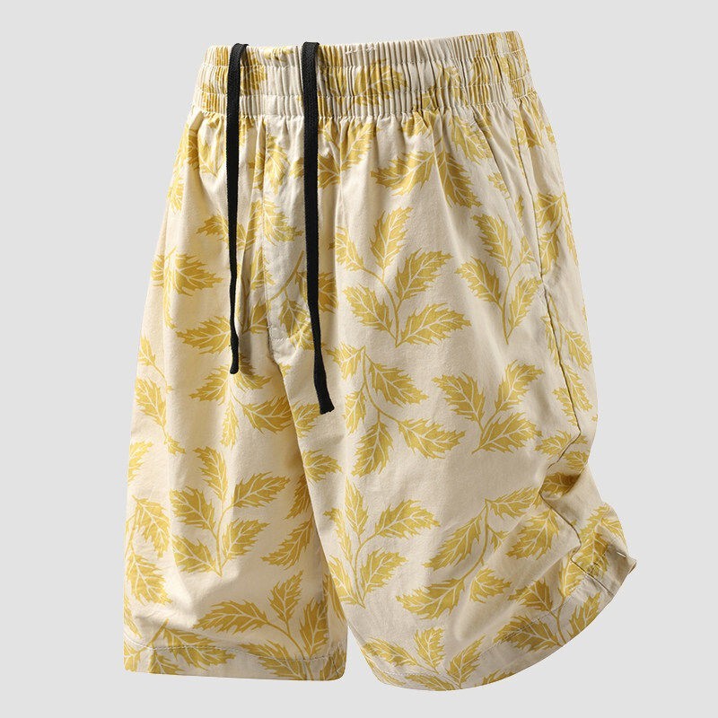 Men's Pure Cotton 5-Inch Beach Shorts, Quick-Dry Printed Shorts Suitable for Water, Versatile for Beach, Pool, and Home Use, Trendy Five-Point Shorts Men's Pure Cotton 5-Inch Beach Shorts, Quick-Dry Printed Shorts Suitable for Water, Versatile for Beach, Pool, and Home Use, Trendy Five-Point Shorts