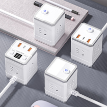 Multi-socket Rubiks Cube socket with USB multi-function home office plug-in board Rubiks Cube with cable desktop night light row 1322