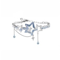 Design cat series sweet cool hot girl blue star bracelet cartoon cat kid fun bracelet for women