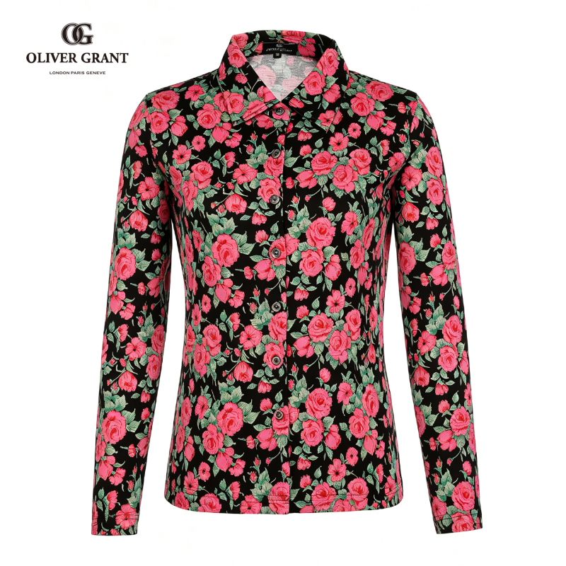 Oliver Grant Shirt Women's 2026 Summer French Royal Rose Long-Sleeved Cotton Shirt Oliver Grant Shirt Women's 2026 Summer French Royal Rose Long-Sleeved Cotton Shirt
