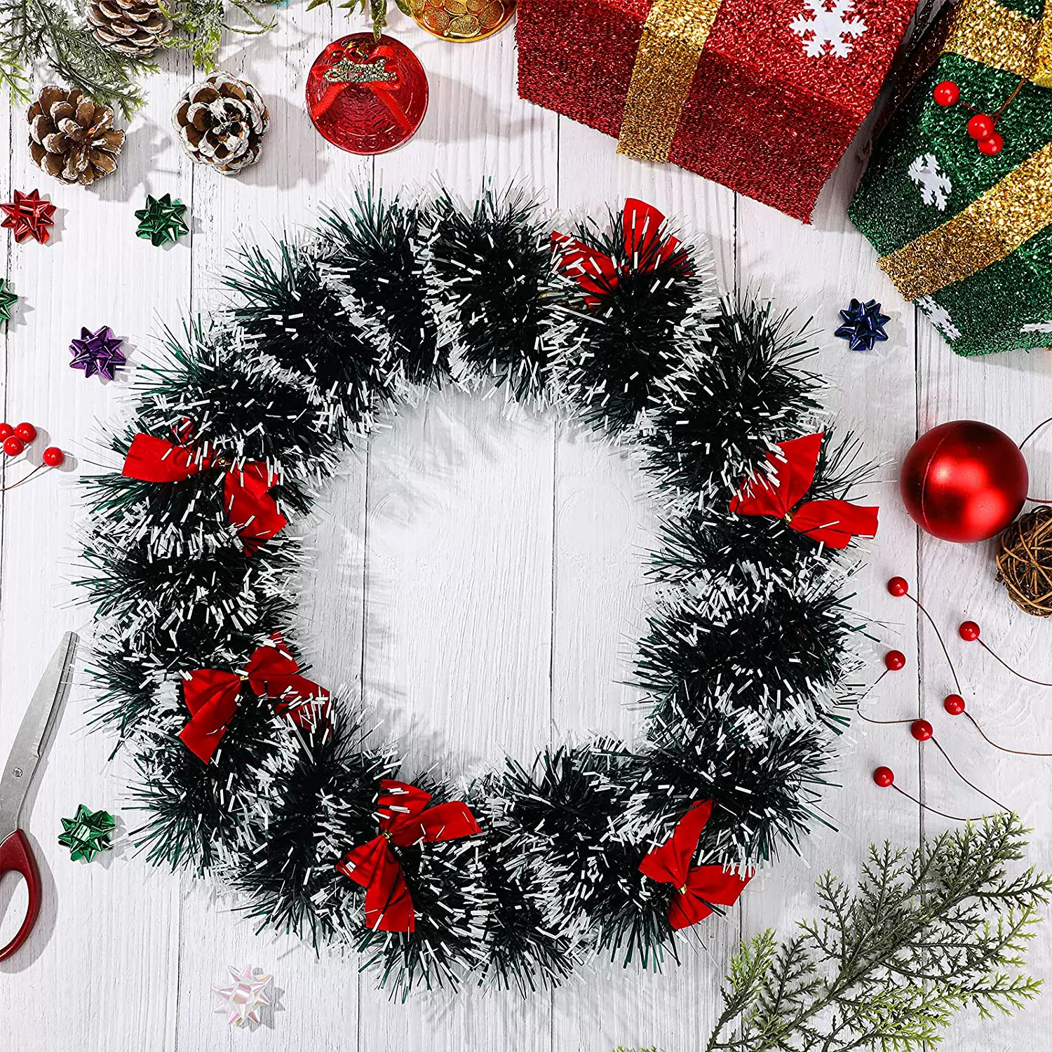 [2M рождественская гирлянда из искусственного снега зелёная лиана Xmas]