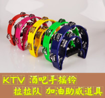 Childrens percussion instrument kindergarten teacher special teaching hand bell tambourine small drum double row hand bell tambourine with dance