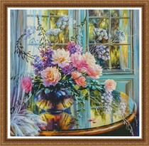 Original cross-stitch embroidery picture high CT self-matched drawing PDF format xsd table bouquet flower oil painting