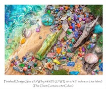 Original cross-stitch embroidery picture self-matching drawings in PDF format high ct self-matching hae beach drift bottle saga