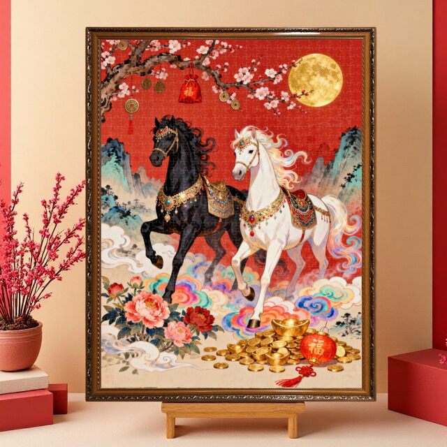 Fuma Spring Festival 1000-Piece Puzzle New Year Home Decoration Painting High-End Adult Version Children's Toy for 10-Year-Olds