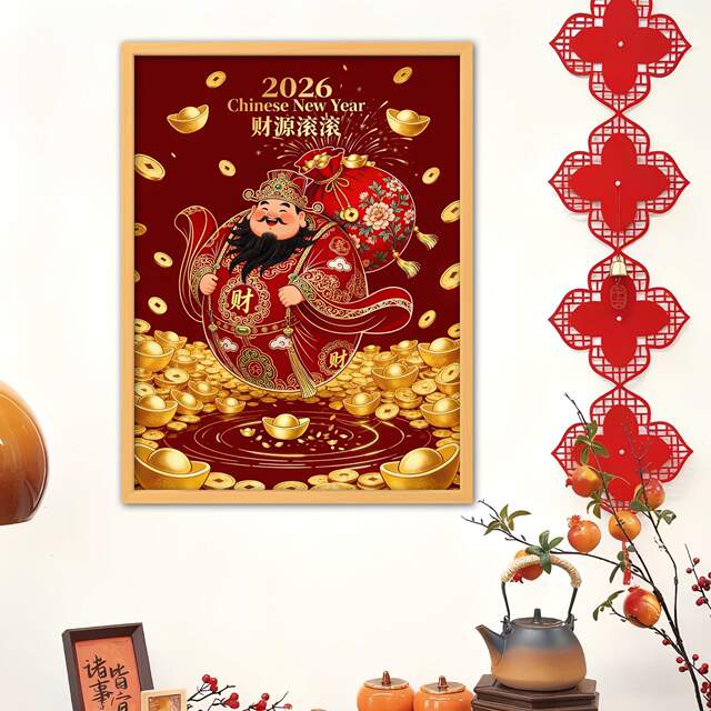 2026 Wealth Abundant and Prosperity Imminent New Year Decorations Chinese Style Educational Puzzle Gift 300/500/1000 Pieces