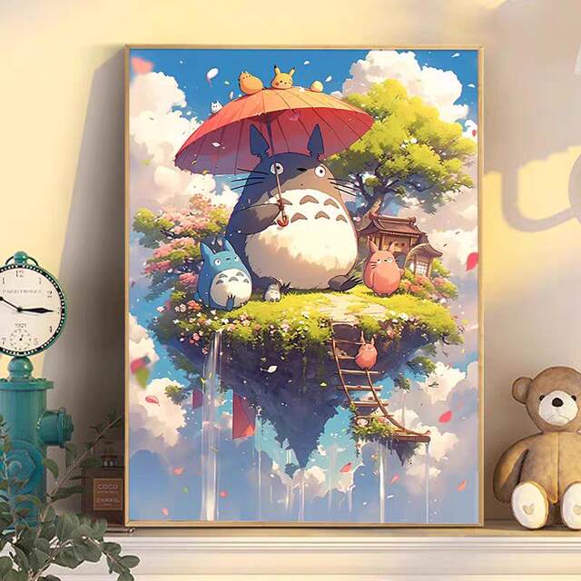 My Neighbor Totoro wooden puzzle under the cherry blossom tree Hayao Miyazaki 1000 pieces 500 pieces 300 children's educational toys birthday gift