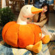 Big White Goose Pillow Doll, Creative and Quirky Pumpkin Duck Plush Toy, Cuddly Sleeping Doll, Birthday Gift for Women