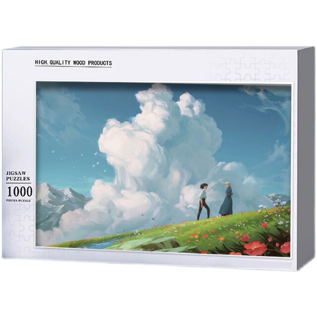 Wooden Puzzle Adult Version 1000 Pieces Pregnant Women to Pass the Time Toy Decompression Puzzle 500 Pieces Anime Girl