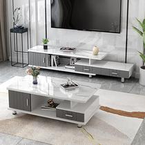 TV cabinet Tea Table Combo Modern Minima Light Lavish Bedroom New Living Room Floor Small Family telescopic TV enclosure