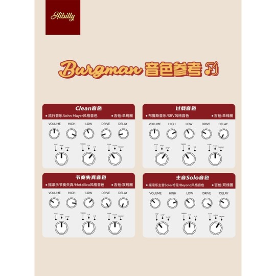 Hibilly Burgman Full-Range Transistor Electric Guitar Amplifier Effector Speaker