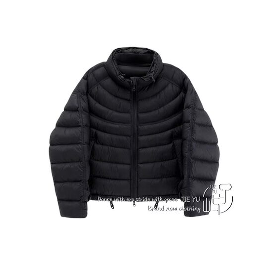 JIEYU Down Jacket Women's Winter New Stand Collar Loose Jacket