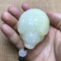 Natural white jade dragon turtle ornaments dragon turtle handle pieces Xuanwu Jiulongzi living room office entrance hall home decoration