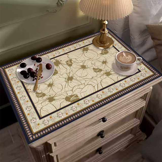 American light luxury bedside table mat ຕູ້ຊັກຜ້າຕູ້ເຢັນເຄື່ອງຊັກຜ້າປົກຫຸ້ມຂອງຂີ້ຝຸ່ນໃນຄົວເຮືອນ universal waterproof ບໍ່ມີການລ້າງ mat ປ້ອງກັນຫ້ອງນອນ