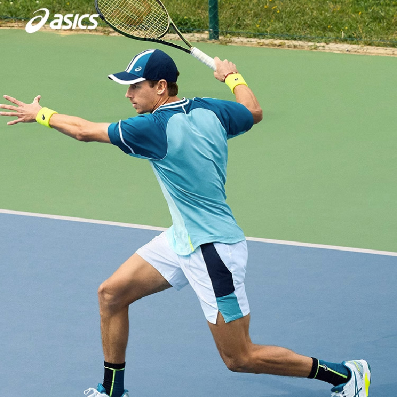 Asics Summer Men's Shorts Men's Fashionable Breathable Elastic Drawstring 7inch Tennis Shorts
