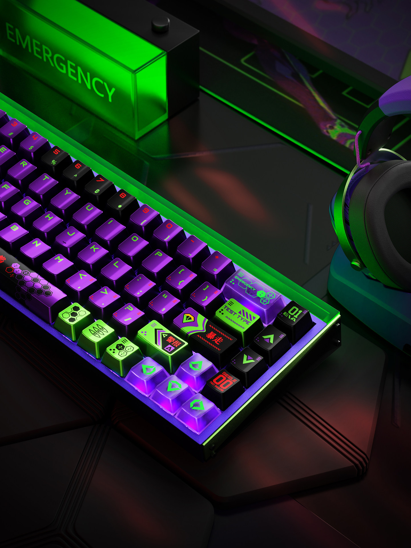 PIIFOX Unit-01 full keycap set spread