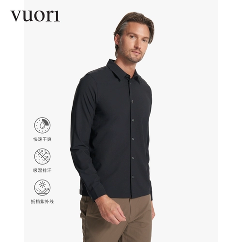 Рубашка для летающей рубашки vuori мужская влажность, мягкая повседневная, простая поездка, длинная рубашка с длинными -