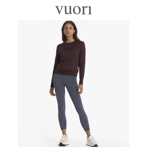 Vuori Daydream Экипаж Летает Лонг -Лесная Женская Фитнес -Кругемая шея Т -леса для йоги йога VW133