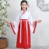 Trang phục trẻ em, Hanfu, đồng phục học sinh truyền thống của nữ sinh Trung Quốc, trang phục biểu diễn nam đệ tử cổ điển ba nhân vật, váy, trang phục biểu diễn phong cách Trung Quốc 