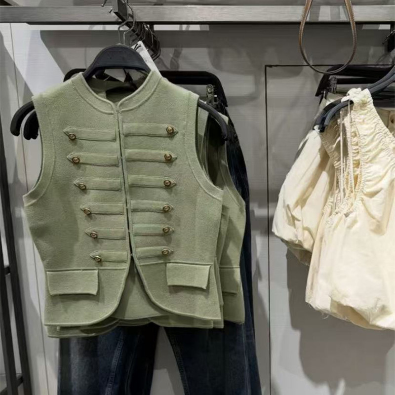 2026 Spring and Summer New Women's Clothing Sweet Style Sleeveless Round Neck Casual Knotted Vest Vest 5536030