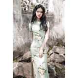 Осеннее ретро ципао, легкое платье, китайский стиль, светлый стиль