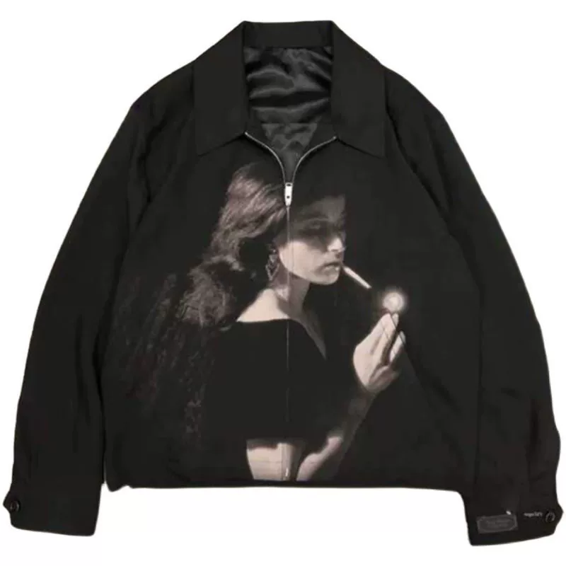 Куртка-пальто с принтом "Undercover Takahashi Shield Smoking Woman Smoking Girl Cindy Sherman" мужская