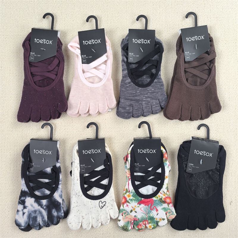 Toesox Multi-Color Recommended Comfortable Yoga Socks Non-Slip Professional Women's Pilates Socks Wear-Resistant Five-Toe Socks