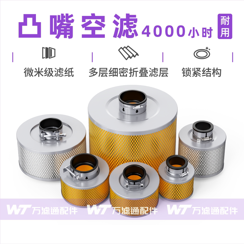Screw Air Compressor Integrated Air Filter Iron Cover Convex Air Filter 10A20A30A50A Convex Iron Type