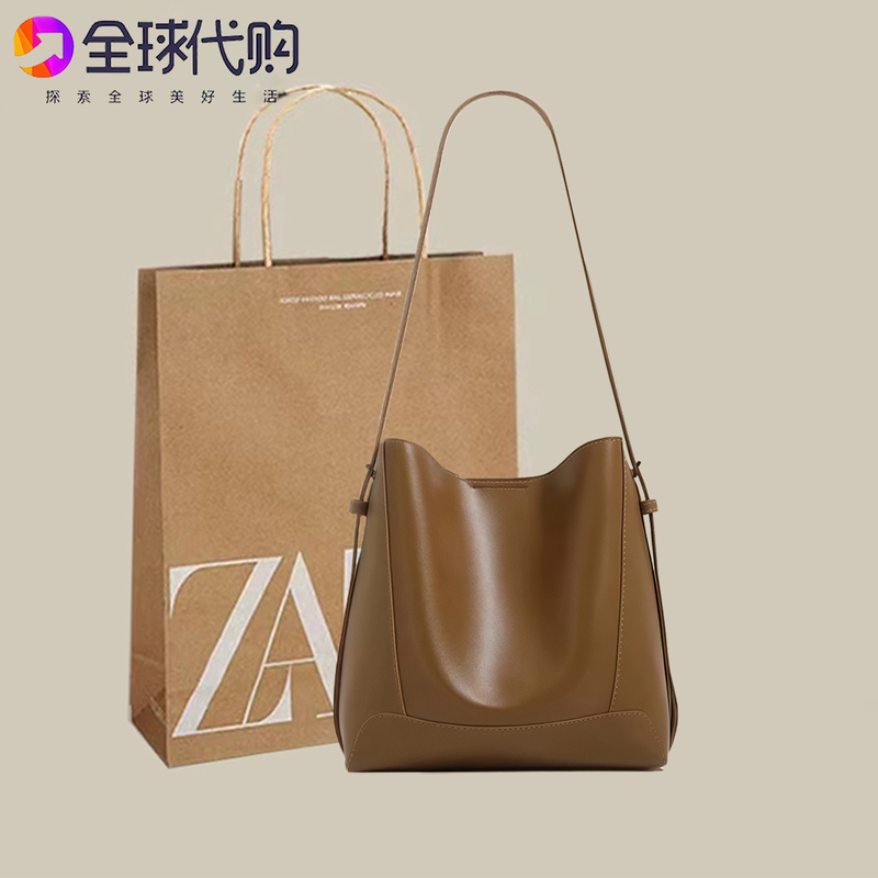 Zar&Za Bucket Bag Women's Large-Capacity Bag 2026 New Shoulder Crossbody Bag Commuter Tote High-End Mother Bag