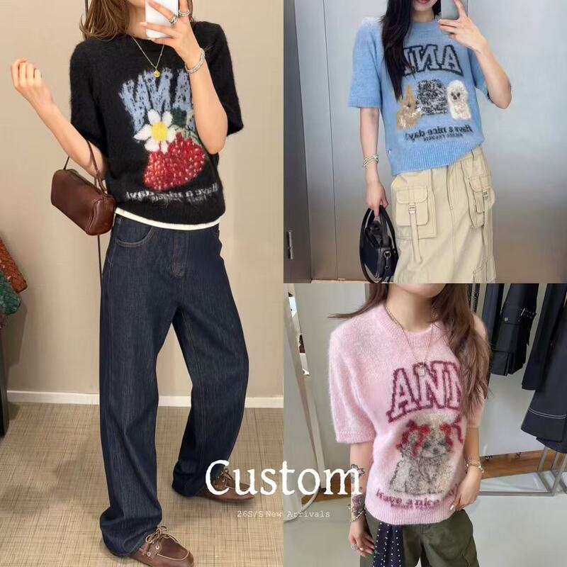 Custom｜ 90% off Pieces ▪ 26Ss Wu Xin's Same Style Bow-Tie Poodle Pattern Mohair Knit Sweater