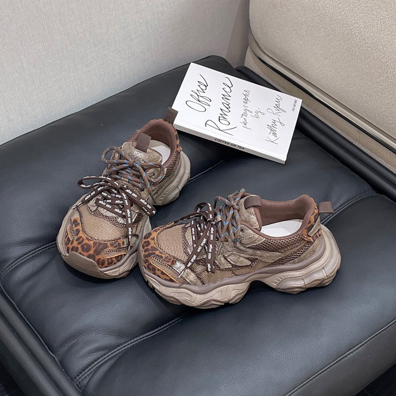 European-Style Leopard Print Double-Lace Running Sneakers for Women, 2026 Autumn New Mesh Height-Increasing Casual Shoes, Versatile European-Style Leopard Print Double-Lace Running Sneakers for Women, 2026 Autumn New Mesh Height-Increasing Casual Shoes, Versatile