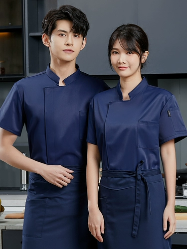 Hotel Hotel Chef Chef Work Одежда с коротким рукавом тонкая дышащая после выпечки кухонной одежды шеф-повара для мужчин и женщин настройка на лето