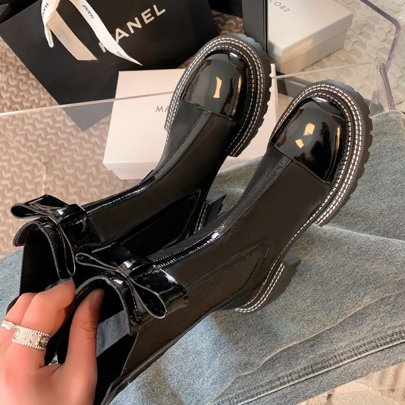 Genuine leather mesh yarn cool boots Hollowed-out Martin Boots Woman Summer Thin butterfly knot white short boots Spring and autumn thick bottom mesh boots