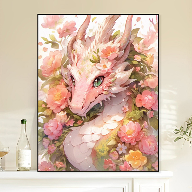 Duosheng Xiao Diy digital oil painting China wind dragon tiger hand painted to fill color propylene decoration oil color hanging painting-Taobao