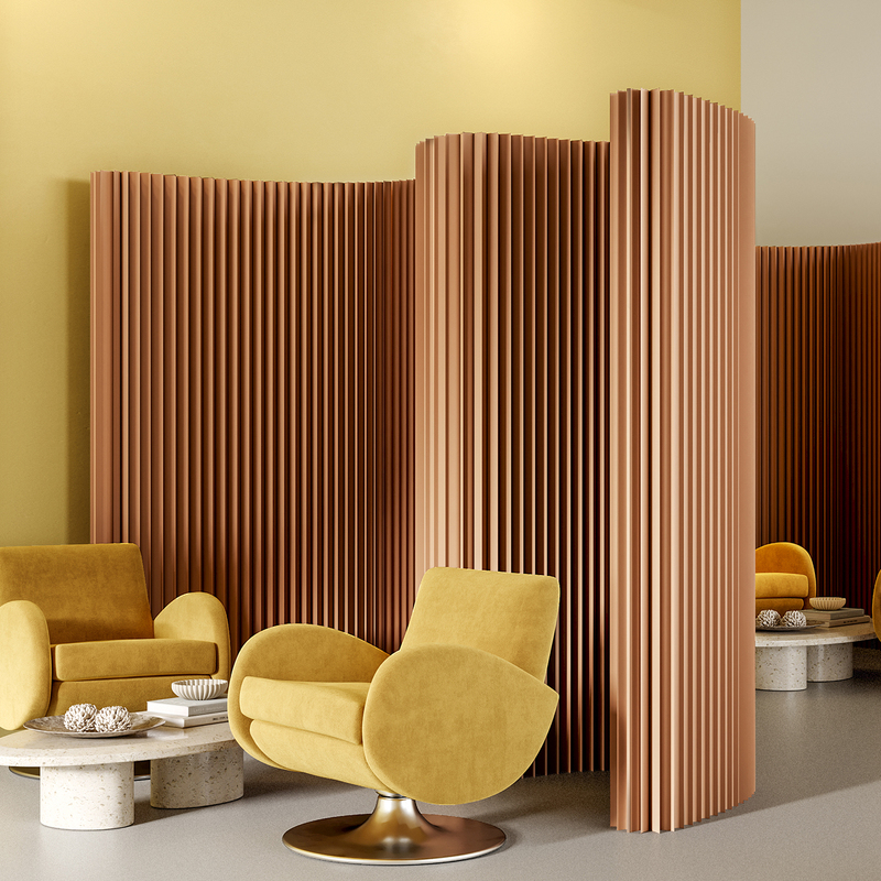 Creative Paper Screen Partition Brown Exhibition Office Foldableable Mobile Background Wall Partition Wall Simple Partition