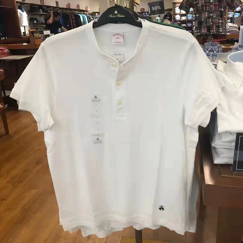 Покупка подлинной Brooks Brothers Brother Buck Brother и мужские летние футболки с короткими рукавами Hengli Leading T -shirts New Loose