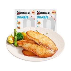 叮叮懒人菜广东DHA蒜香鱼排100g*5袋