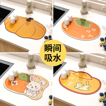 Japanese kitchen countertop diatom mud drain mat bowls and plates bar mat dining table mat insulation mat bar tea table absorbent cup