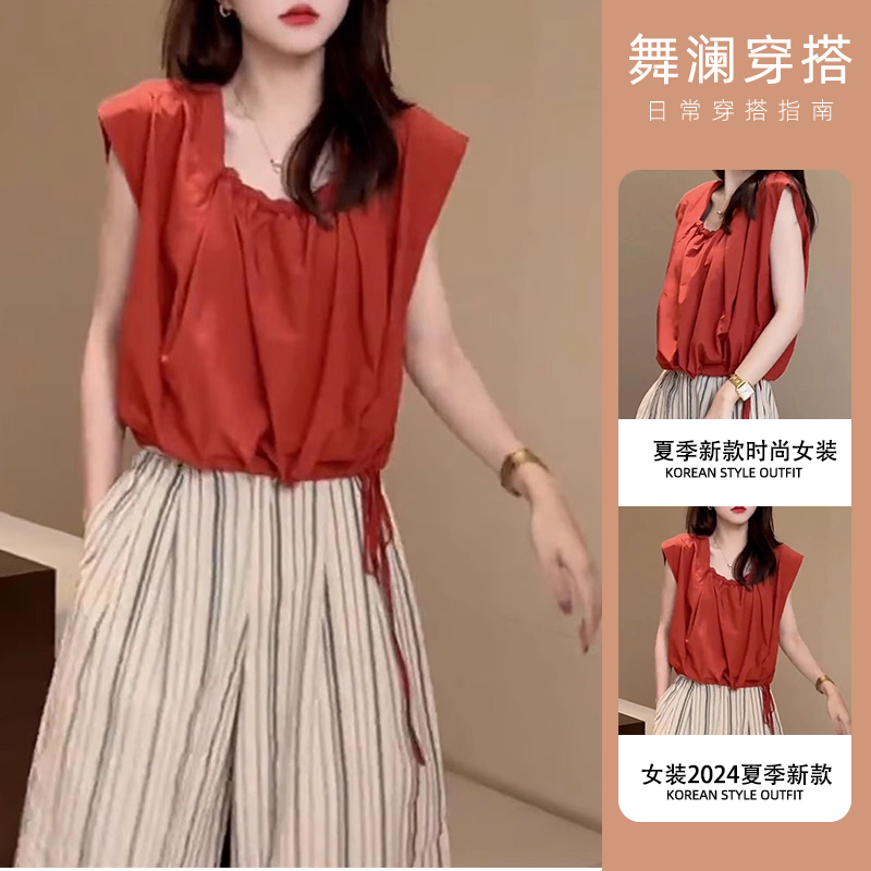 Women's Shirts 2025 New Popular Design Casual Slimming Fashionable Stylish Sleeveless Square Neck Shirt T-Shirt for Women Women's Shirts 2025 New Popular Design Casual Slimming Fashionable Stylish Sleeveless Square Neck Shirt T-Shirt for Women