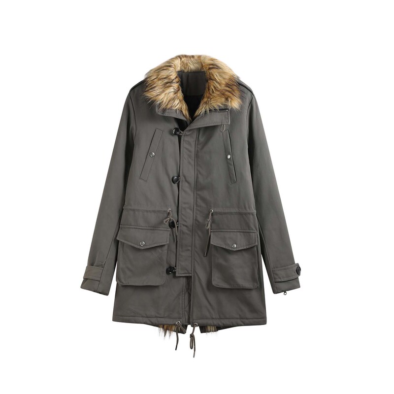 No E Mosen(Noe) Hunting Jacket Long Style Autumn and Winter Thickened Eco-Friendly Fur Windproof Parka Coat No E Mosen(Noe) Hunting Jacket Long Style Autumn and Winter Thickened Eco-Friendly Fur Windproof Parka Coat