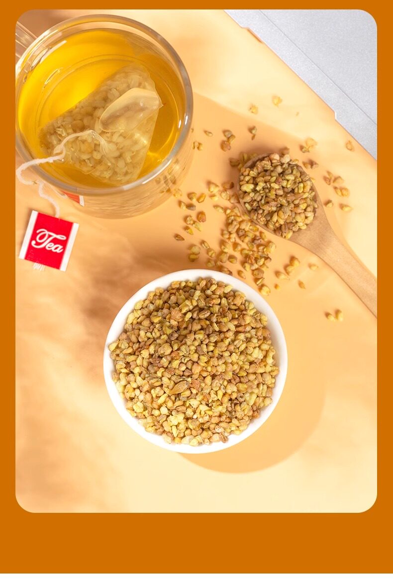 Yellow Tartary Buckwheat Tea Bags Ku Qiao Cha 60g 10 Bags Hot Brew Wellness Tea in use