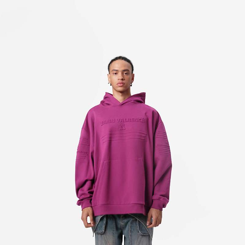 Vann Valrence American-Style Casual Sweatshirt Autumn and Winter Hooded Oversized Wide Shoulder Three-Dimensional Print Berry Purple Unisex Vann Valrence American-Style Casual Sweatshirt Autumn and Winter Hooded Oversized Wide Shoulder Three-Dimensional Print Berry Purple Unisex