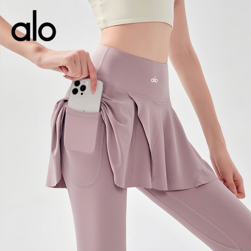 Aio New Style Fake Two-Piece Yoga Fitness Pants for Women, High-Waisted, Butt-Lifting, Sports Running Tight Dance Skirt Cycling Pants