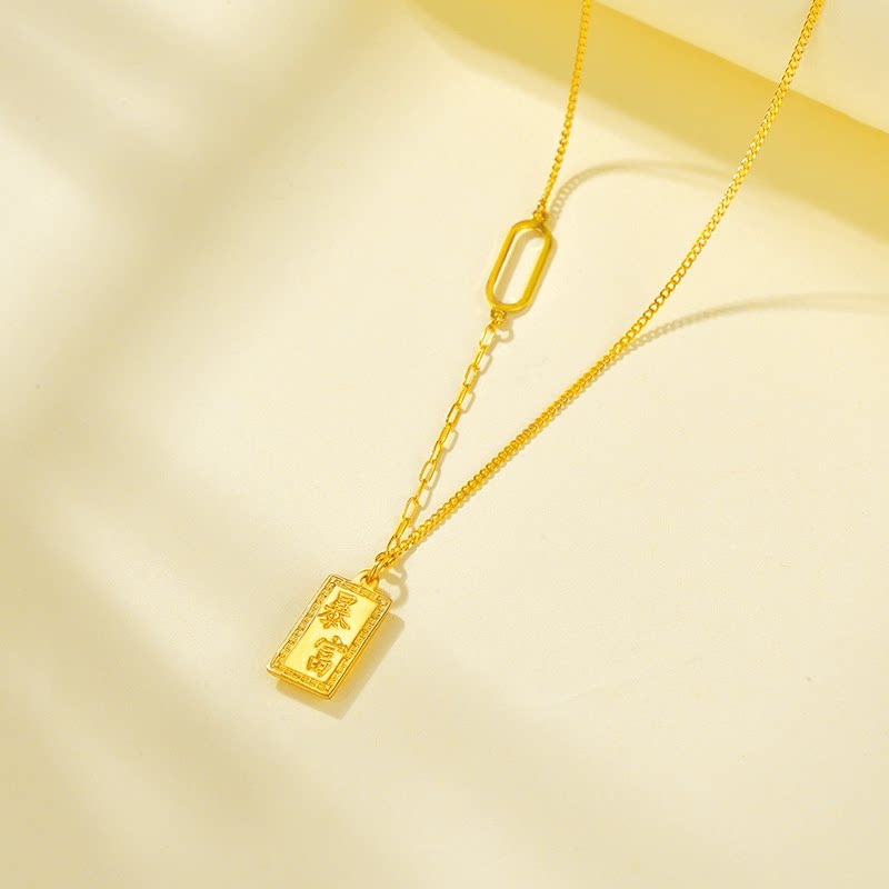 中银金行黄金项链,女足金暴富小金砖套链999,送给爱的人?💖-计价黄金吊坠-淘宝好物网